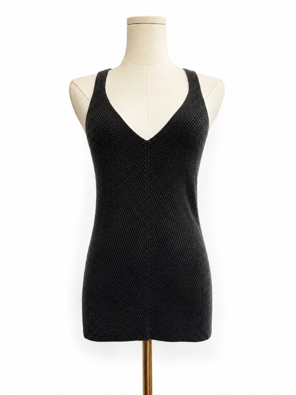 G Label Goop Samantha Merino Wool Silk Ribbed Tank Top M Italy Quiet Luxury